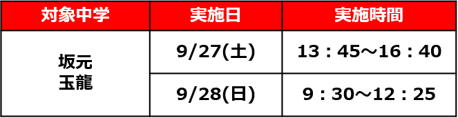 進学塾MUGEN玉江校 定期テスト対策 坂元中 玉龍中